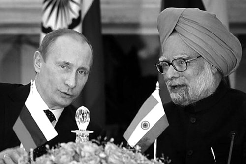 Tổng thống Nga - Vladimir Putin và Thủ tướng Ấn Độ Manmohan Singh.