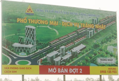 Rao bán đất nền, nhà tại khu phố thương mại Trảng Nhật (Điện Bàn). Ảnh: T.D