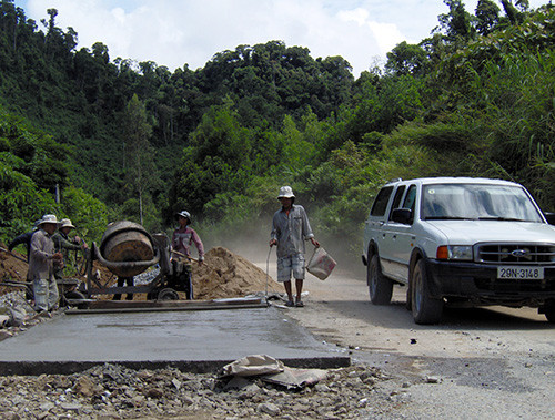 Trên tuyến ĐT611 qua địa bàn Nông Sơn có 400m mặt đường được bê tông hóa trong dịp này.