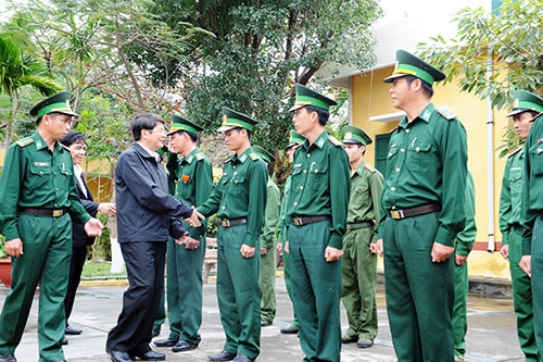 Thăm và kiểm tra lực lượng Biên phòng Cù Lao Chàm.