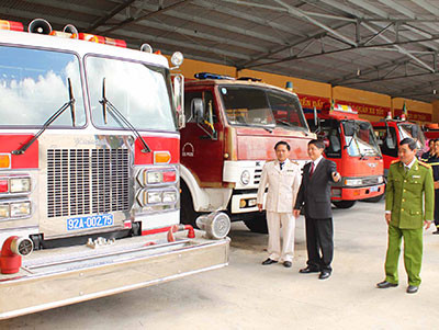 Thăm Phòng cảnh sát Phòng cháy chữa cháy (PCCC) và cứu nạn cứu hộ, Công an Quảng Nam.
