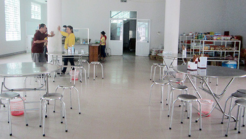 Nhà ăn sinh viên trường Đại học Quảng Nam mới khai thác đạt 30% công suất thực tế.Ảnh: CÔNG TÚ