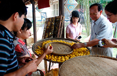 HTX Nhật Linh đang xây dựng thương hiệu và tìm đầu ra ổn định cho các loại nông sản đặc trưng của địa phương. Trong ảnh: Nông sản của Quảng Nam được giới thiệu trong Festival miền Trung - Tây Nguyên tại Huế. Ảnh: N.DƯƠNG