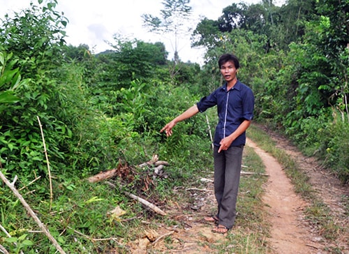 Người dân khiếu nại việc khai thác rừng gặp khó khăn do bị cấm đường.Ảnh: H.P