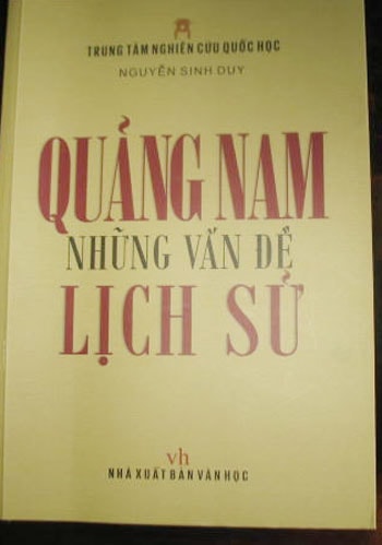 Bìa sách “Quảng Nam - những vấn đề lịch sử” của Nguyễn Sinh Duy.