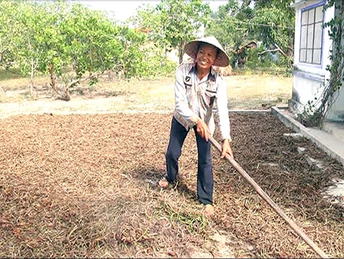 Bà Nguyễn Thị Một ở thôn 1 xã Bình Dương đã xin thoát khỏi hộ nghèo để tự vươn lên thoát nghèo. Anh: GIANG BIÊN