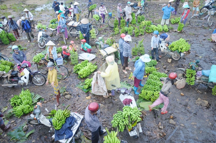 Dù có mưa, phiên chợ vẫn cứ đông.