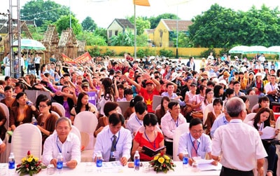 Rất đông lãnh đạo các trường, các nhà quản lý về du lịch tham dự ngày hội. Ảnh: MINH HẢI