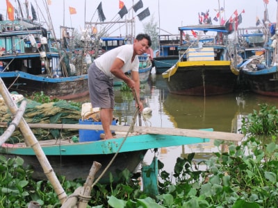 Cột chặt tàu để tránh bị va đập gây hư hỏng