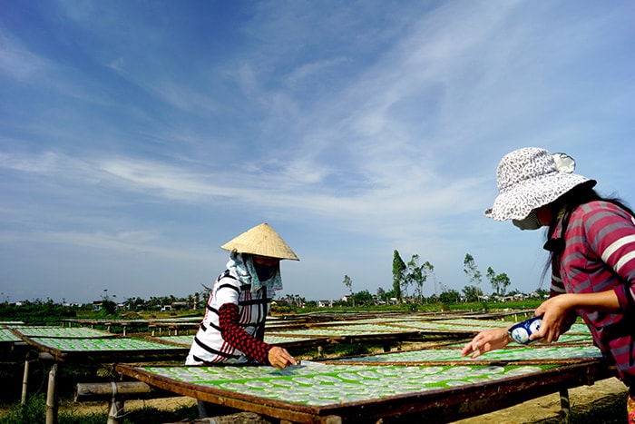 Trám thêm thịt cá đã xay nhuyễn vào những bánh cá bị rỗ.