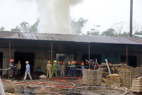 Lò sấy số 4, nơi ngọn lửa bùng phát. Ảnh: Phương Giang.