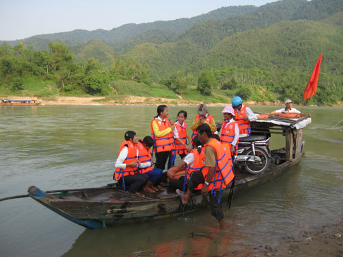 Bến đò an toàn ở Hiệp Hòa (Hiệp Đức).                                           Ảnh: Q.Q