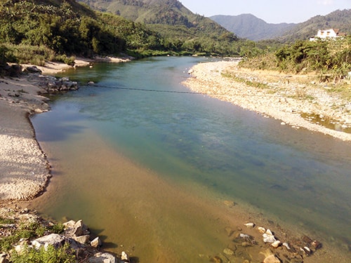 Đoạn Sông Tranh nơi 2 học sinh chết đuối.