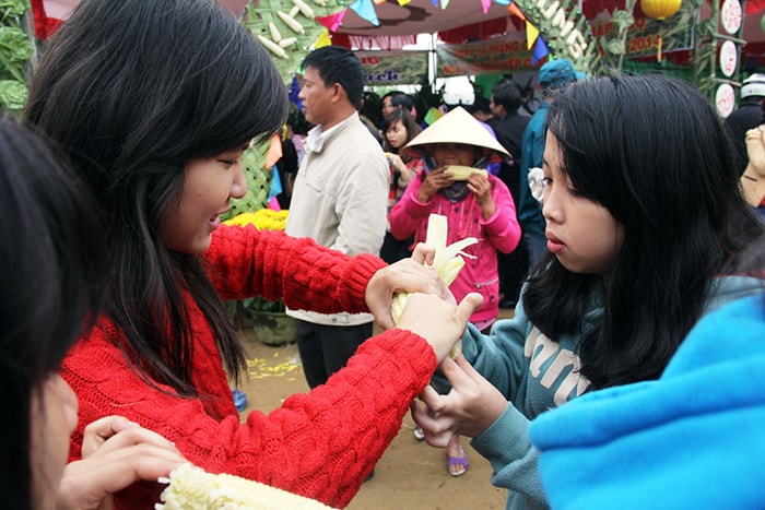 Sharing  Hoi An city’s corncob specialty.