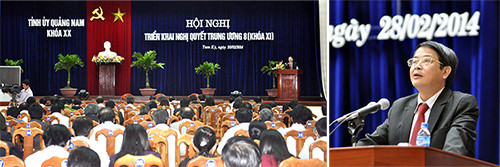 Bí thư Tỉnh ủy Nguyễn Đức Hải phát biểu tại Hội nghị.