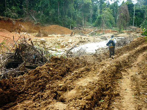Vùng lõi khu bảo tồn qua địa phận xã Đắc Pre (Nam Giang) bị cày nát.