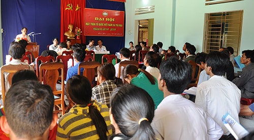 Đại hội MTTQ Việt Nam xã Trà Mai, nhiệm kỳ 2014 - 2019. Ảnh: VINH ANH