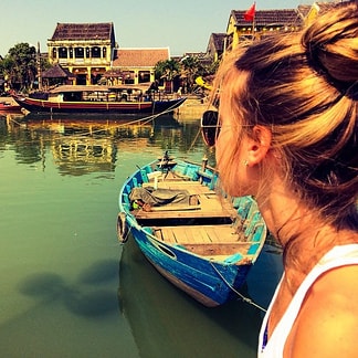 A part of Hoi An ancient town (viewing) from Hoai river.