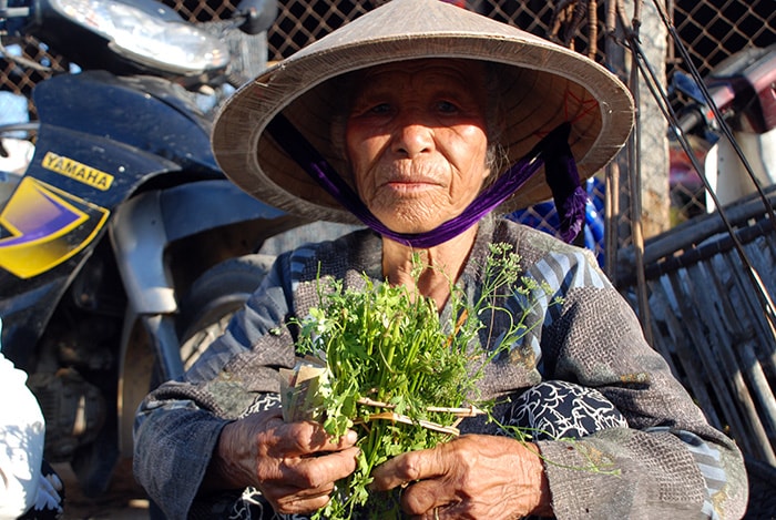 Loại lá này có mùi rất thơm nên giá bán cao nhất 10.000 đồng/bó nhưng vẫn được rất nhiều người mua.