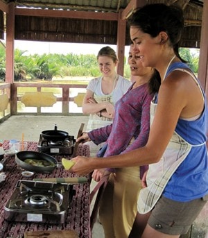 A cooking class at Green Bamboo restaurant