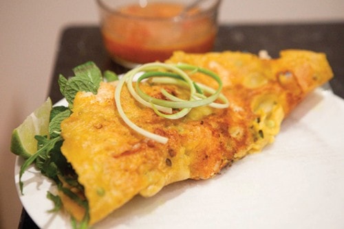 A rice pancake made by Lisa (a tourist from Norway)