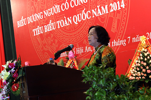 Bộ trưởng Phạm Thị Hải Chuyền phát biểu khai mạc hội nghị.