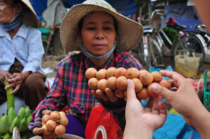 Những người đi chợ hay chọn dâu đất trong ngày rằm tháng 7 này.