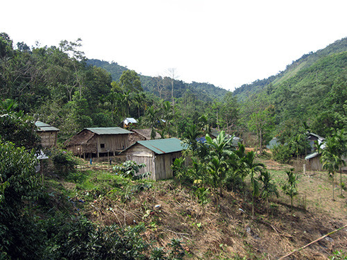 Một góc làng khe Dưng, nơi đàn voi xuất hiện.
