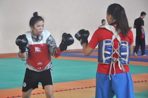 Đội tuyển Vovinam tập luyện chuẩn bị cho đại hội TD-TT toàn quốc.Ảnh: A.SẮC