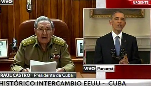 Chủ tịch Cuba Raul Castro và Tổng thống Obama đọc lễ diễn văn lịch sử.