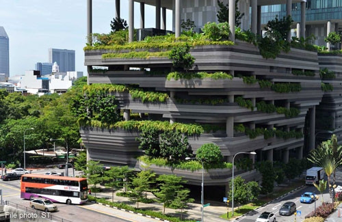 Tòa nhà “phủ xanh” hiện rất phổ biến ở Singapore. (Nguồn ảnh: asiaone)