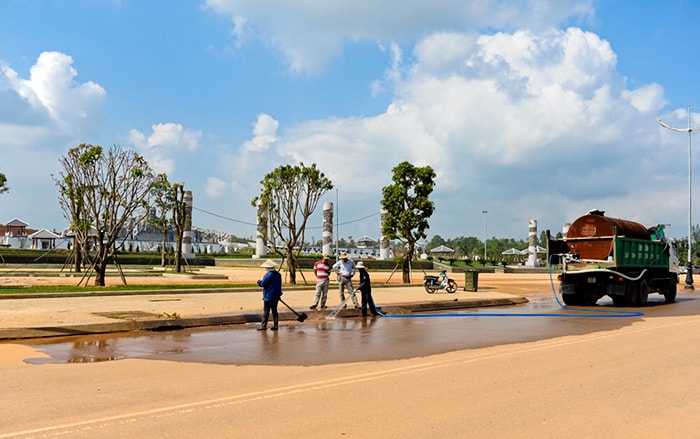 Công tác môi trường, vệ sinh cũng được chú trọng để đón những đoàn khách đến thăm quan trong dịp tết này.