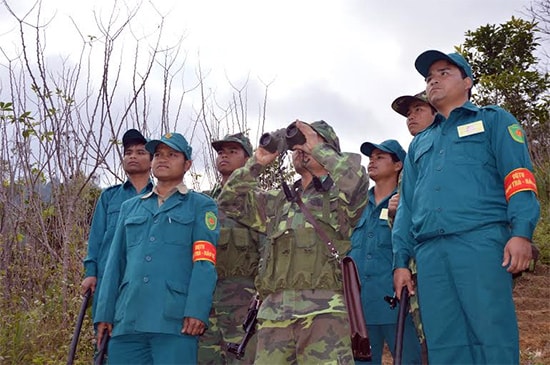 Cùng với lực lượng biên phòng tuần tra, canh gác địa bàn trong dịp tết.