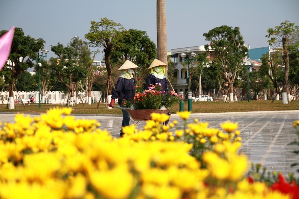 Tới thời điểm hiện tại, công trình đường hoa xuân đã cơ bản hoàn thành.