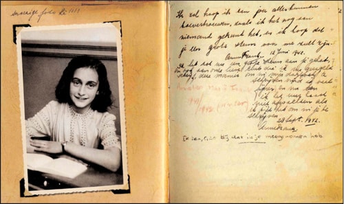 Nhật ký Anna Frank - một trong những tác phẩm được tìm đọc nhất thế giới. (ảnh: Galleryhip)