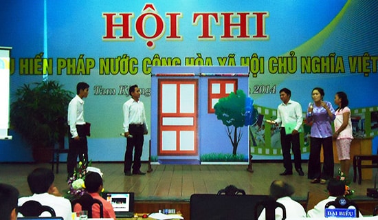 Thông qua Hội thi “Tìm hiểu Hiến pháp”, kiến thức pháp luật được tuyên truyền sâu rộng, cụ thể đến cán bộ và nhân dân TP.Tam Kỳ.  Ảnh: X.TRƯỜNG