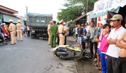  Hiện trường vụ va chạm giao thông. Ảnh: Hoàng Liên