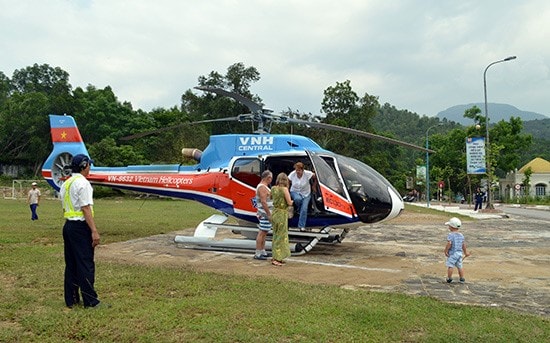 The helicopter tour to be introduced at My Son sanctuary site the first time. Photo: Vinh Loc