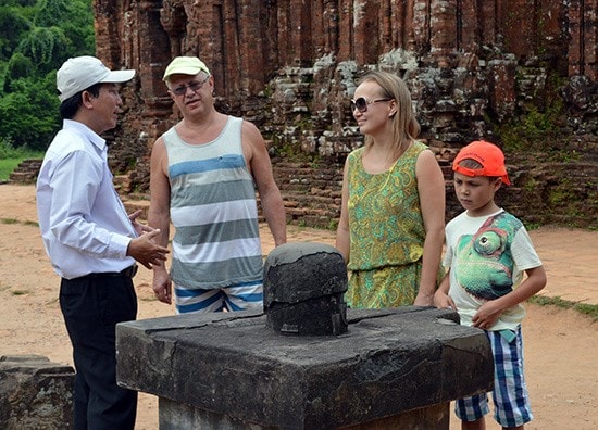 Mr Alexander’s family at My Son sanctuary. Photo: Vinh Loc