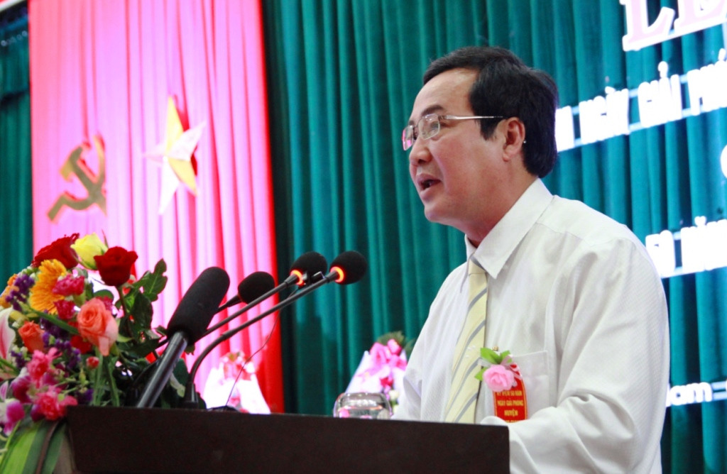 Phó Chủ tịch UBND tỉnh Huỳnh Khánh Toàn phát biểu tại lễ kỷ niệm.