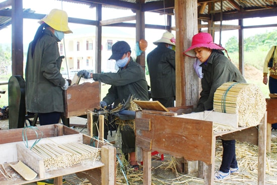 Xưởng đũa đã giải quyết việc làm cho lao động địa phương.                            Ảnh: N.Minh