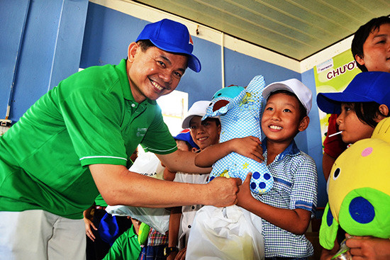 Các hoạt động nhân ngày Quốc tế thiếu nhi 1.6 do Nhà máy Pepsico Điện Bàn tổ chức tại Trung tâm Phục hồi chức năng huyện Phú Ninh. Ảnh: V.LÊ - TR.THẮNG