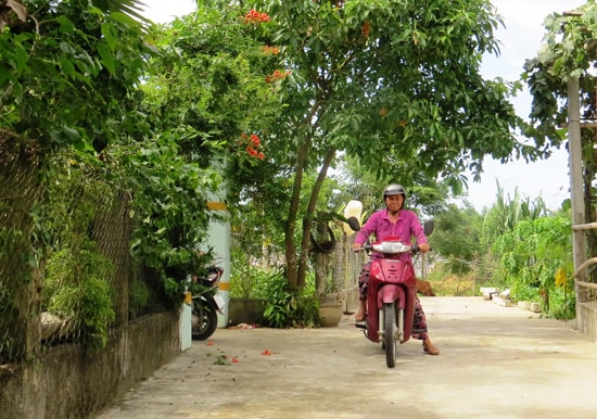  Đoạn đường qua thôn Ô Gia Bắc, Đại Cường khang trang, sạch đẹp từ sức dân.Ảnh: Hoàng Liên