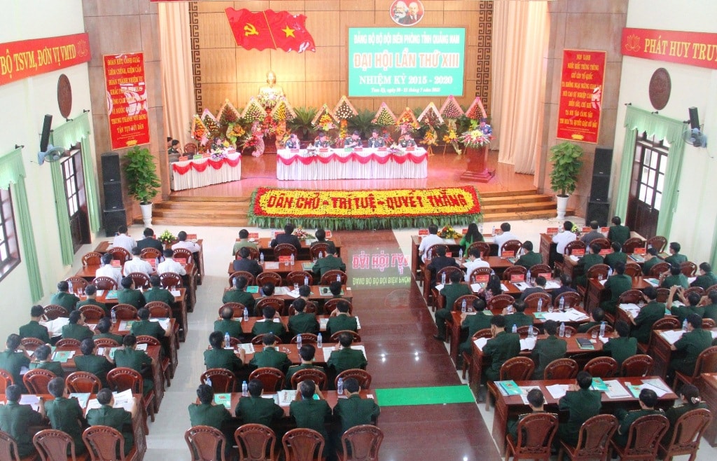 Qung cảnh Đại hội Đảng bộ BĐBP tỉnh lần thứ XIII, nhiệm kỳ 2015 - 2020.