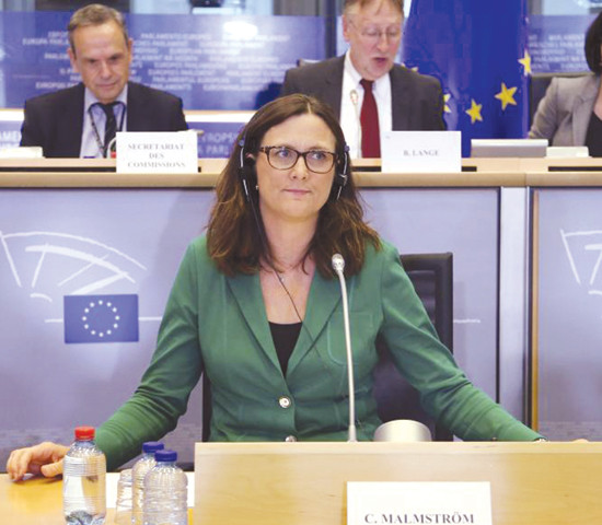 bà Cecilia Malmstrom- Ủy viên EU,  phụ trách thương mại khẳng định cơ hội mới cho doanh nghiệp Việt Nam và EU sẽ tăng trưởng.