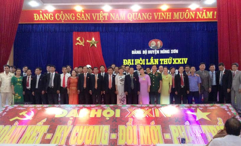 Ban Chấp hành Đảng bộ huyện Nông Sơn khóa mới ra mắt đại hội sáng nay 21.8.