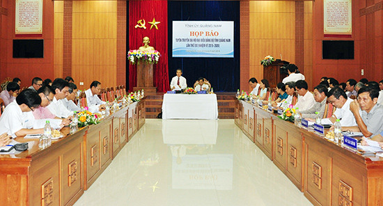 Tỉnh ủy tổ chức họp báo thông tin về việc tổ chức Đại hội đại biểu Đảng bộ tỉnh lần thứ XXI. Ảnh: NG.ĐOAN