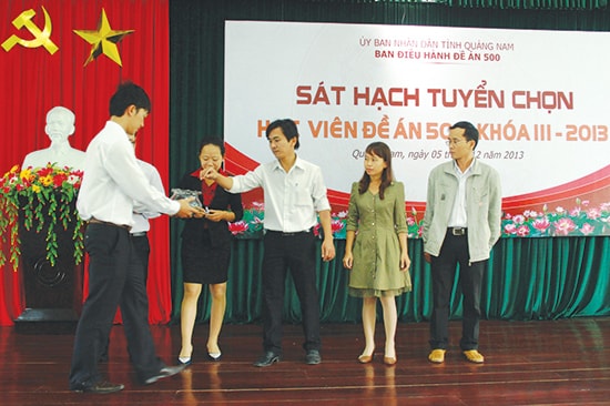 Sát hạch tuyển chọn ứng viên Đề án 500 khóa III - năm 2013. Ảnh: S.TR