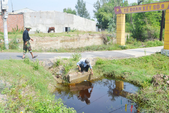 Con mương dài 124m tại tổ 8 thôn Thanh Ly 1 (xã Bình Nguyên) bị lấp nên không thoát nước được. 