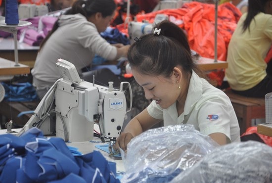 Workers in garment factory in Tam Ky city. 